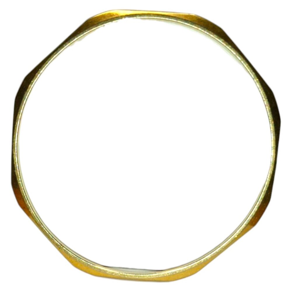 MONET Signed Vintage Gold Tone Octagonal Bangle Bracelet Thin Plated Band Brass